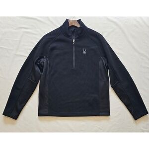 Spyder Men's Black 1/4 Zip Fleece Pullover Sweater Size S